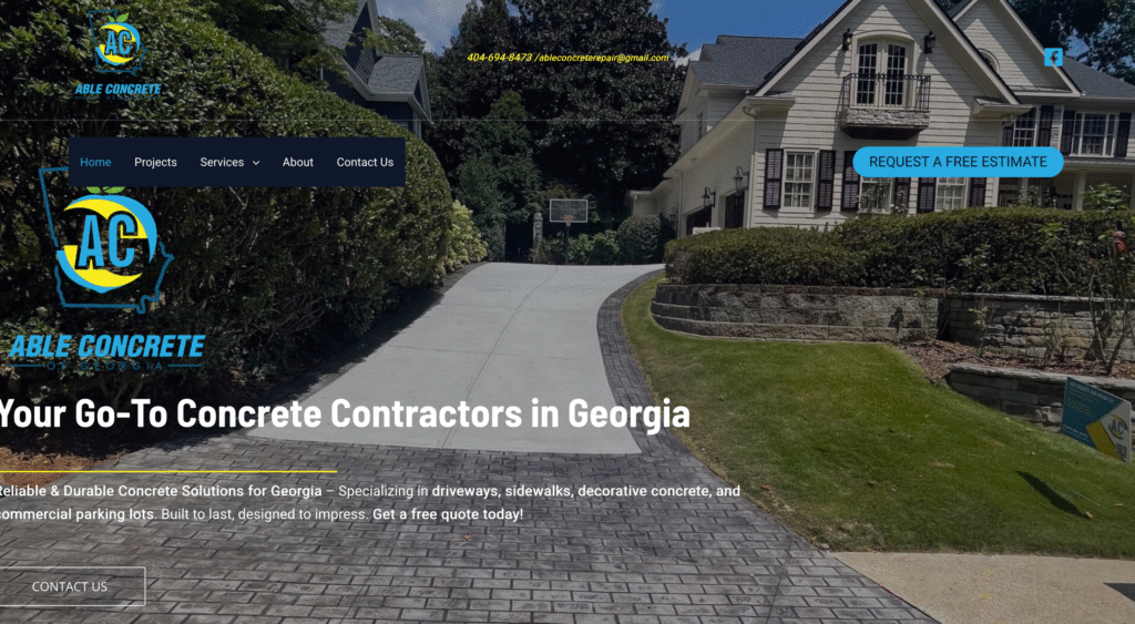 Sitio web moderno para empresa de concrete en EE.UU. creado por ZAQ