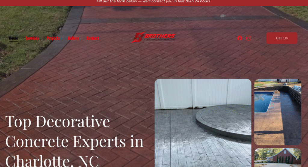 Sitio web moderno para empresa de pavers en EE.UU. creado por ZAQ web design